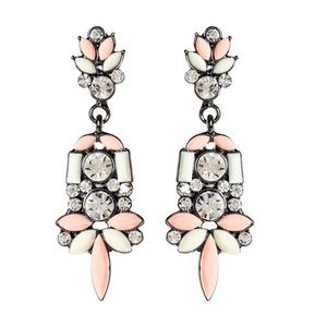 Peach/Ivory Resin Gunmetal earrings